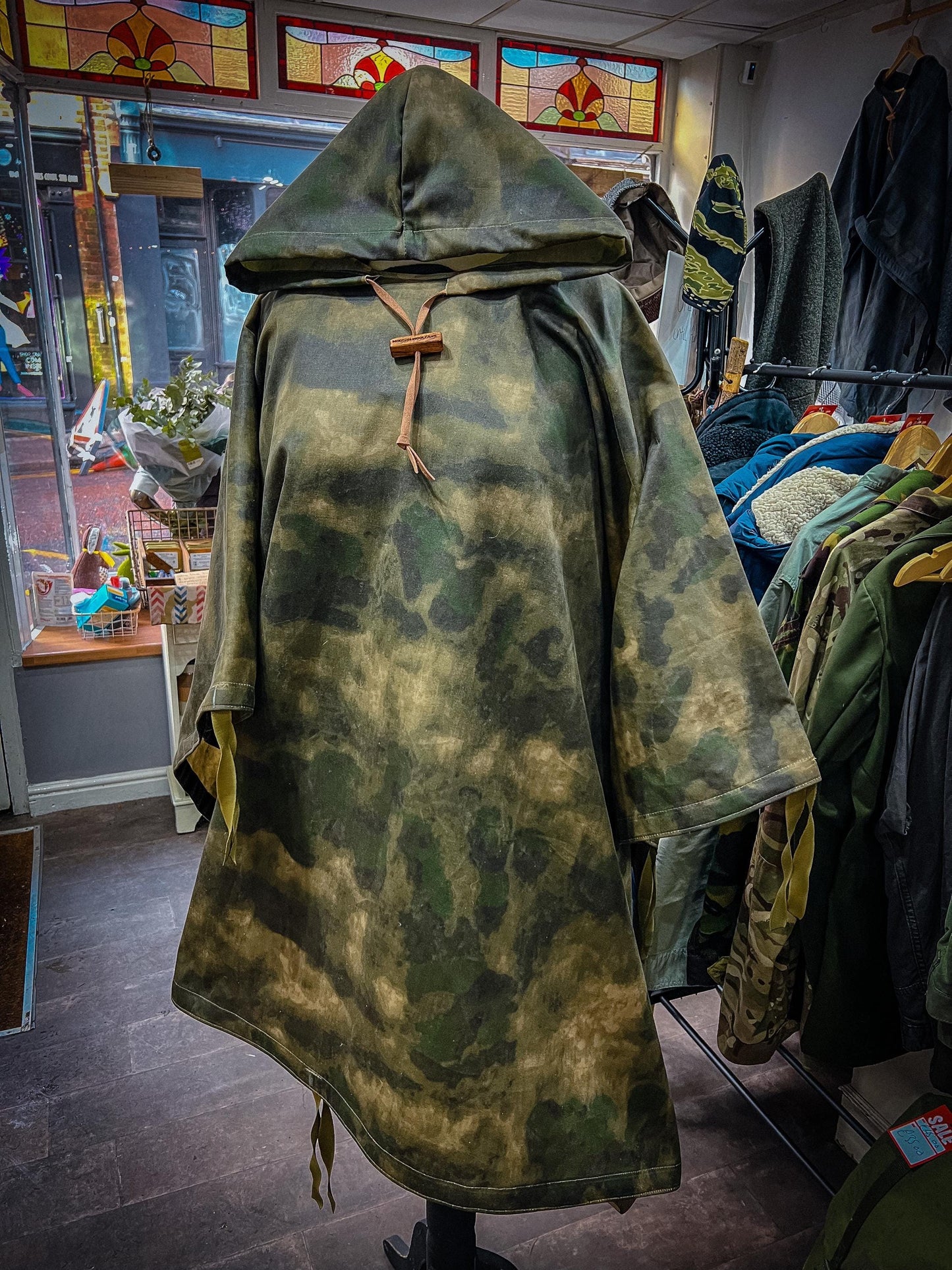 Waxed Cotton Poncho - Handmade in the UK