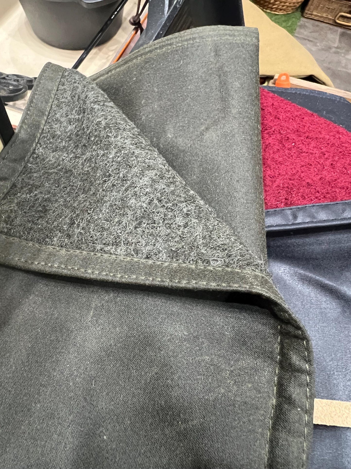 British Canvas and 100% Wool Sit Mat - No blended fabrics