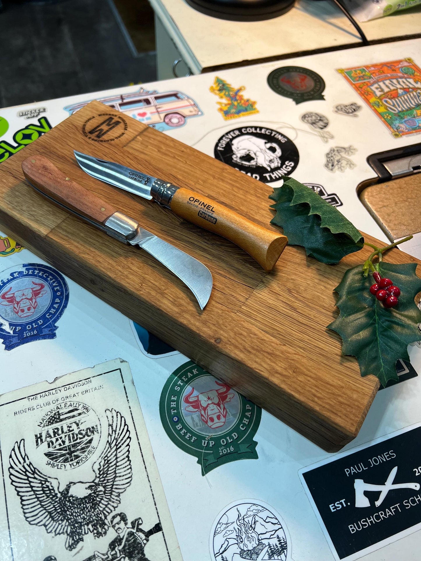 Hand Finished Oak Chopping Boards with Handmade Wax Cotton Sleeve