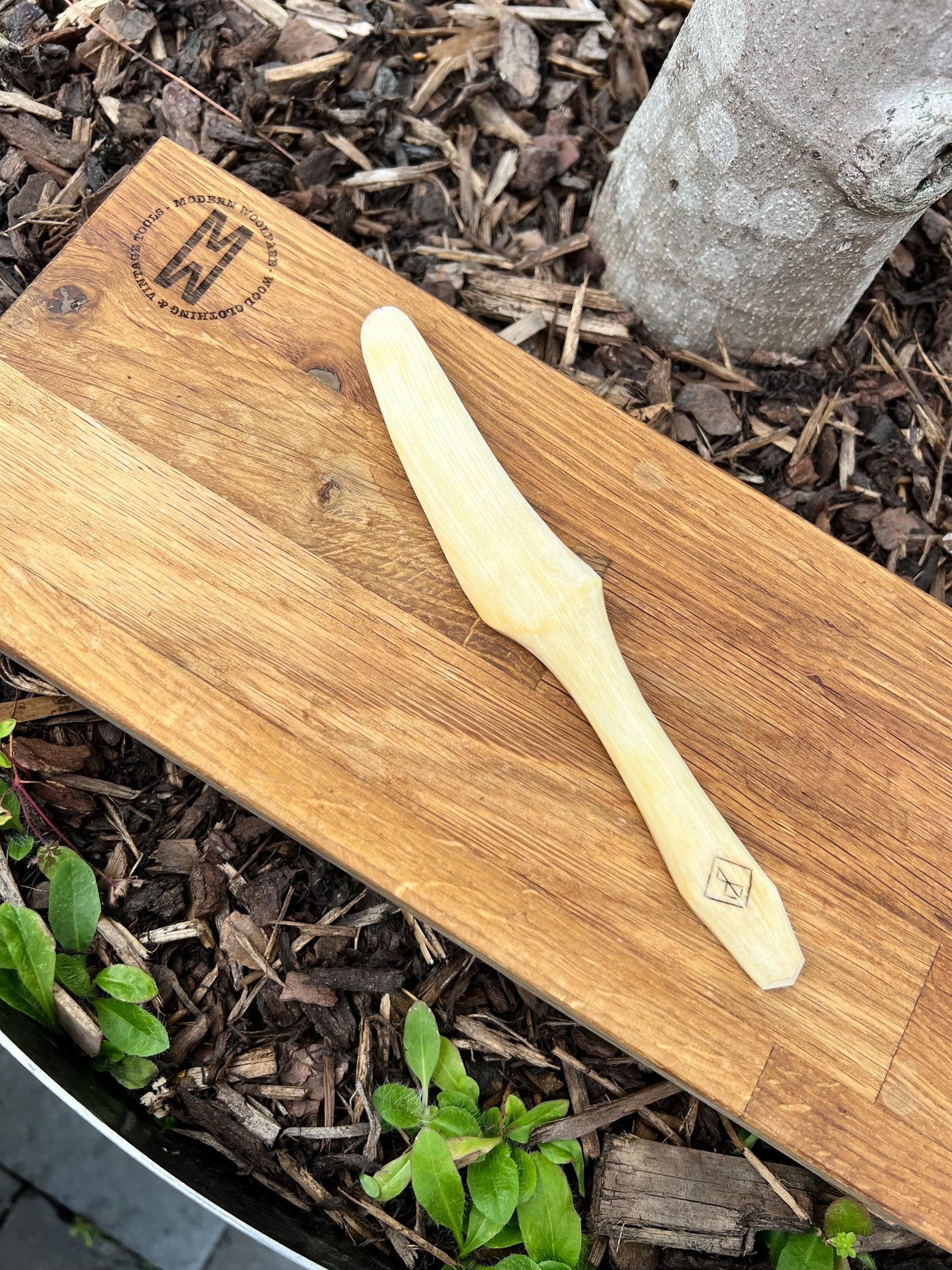 Handcarved Birch Cutlery Set with Handmade Nubuck Leather Sleeve – Bushcraft | Camping | Gift for Outdoorsmen