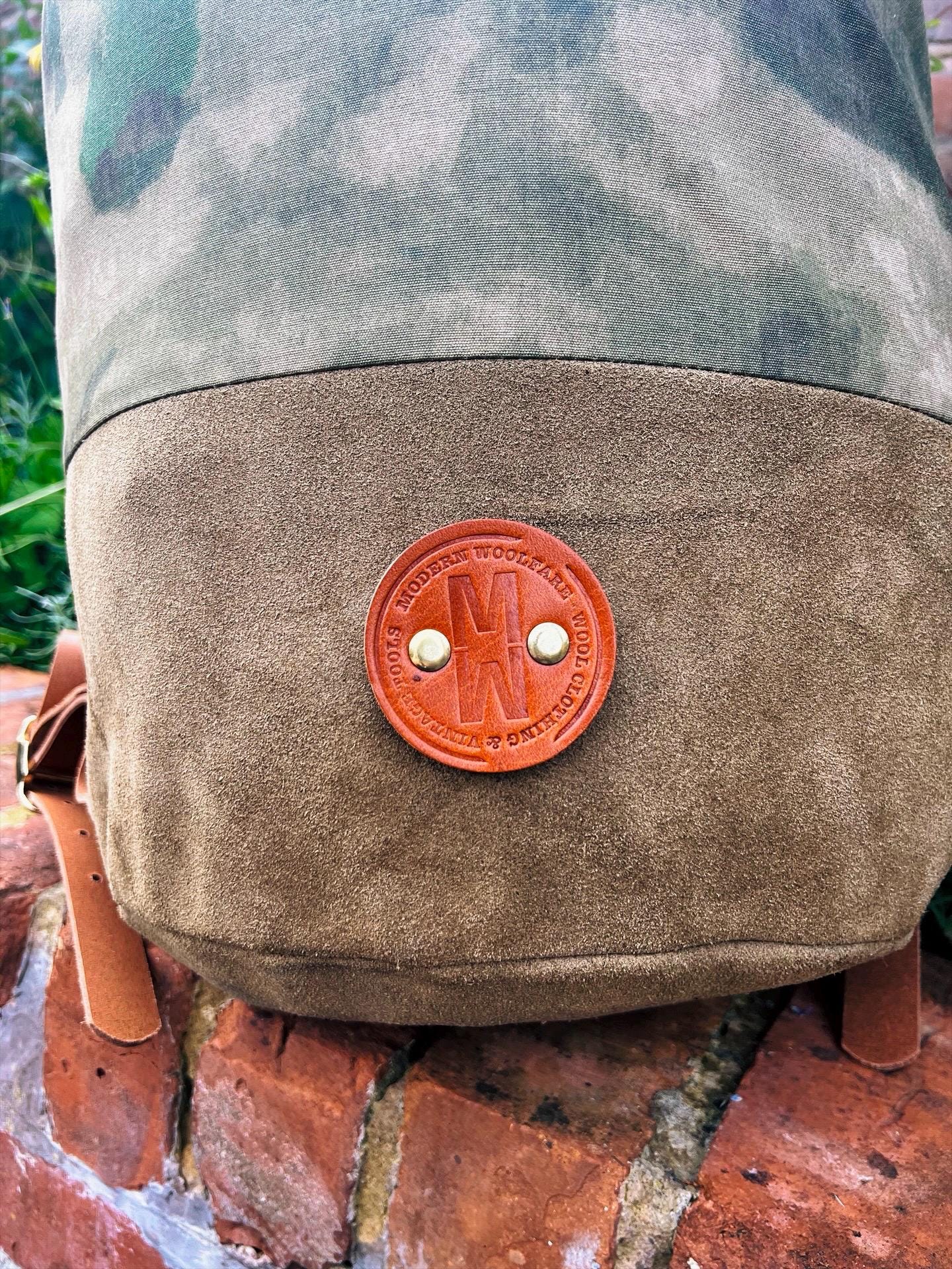 Handcrafted Leather & British Canvas Barrel Backpack – Bushcraft, Outdoors, Heritage Style