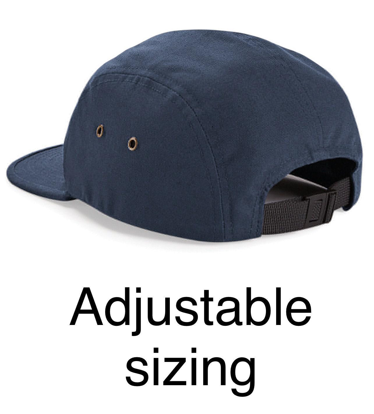 New - 5 Panel Cap with handmade Custom Button