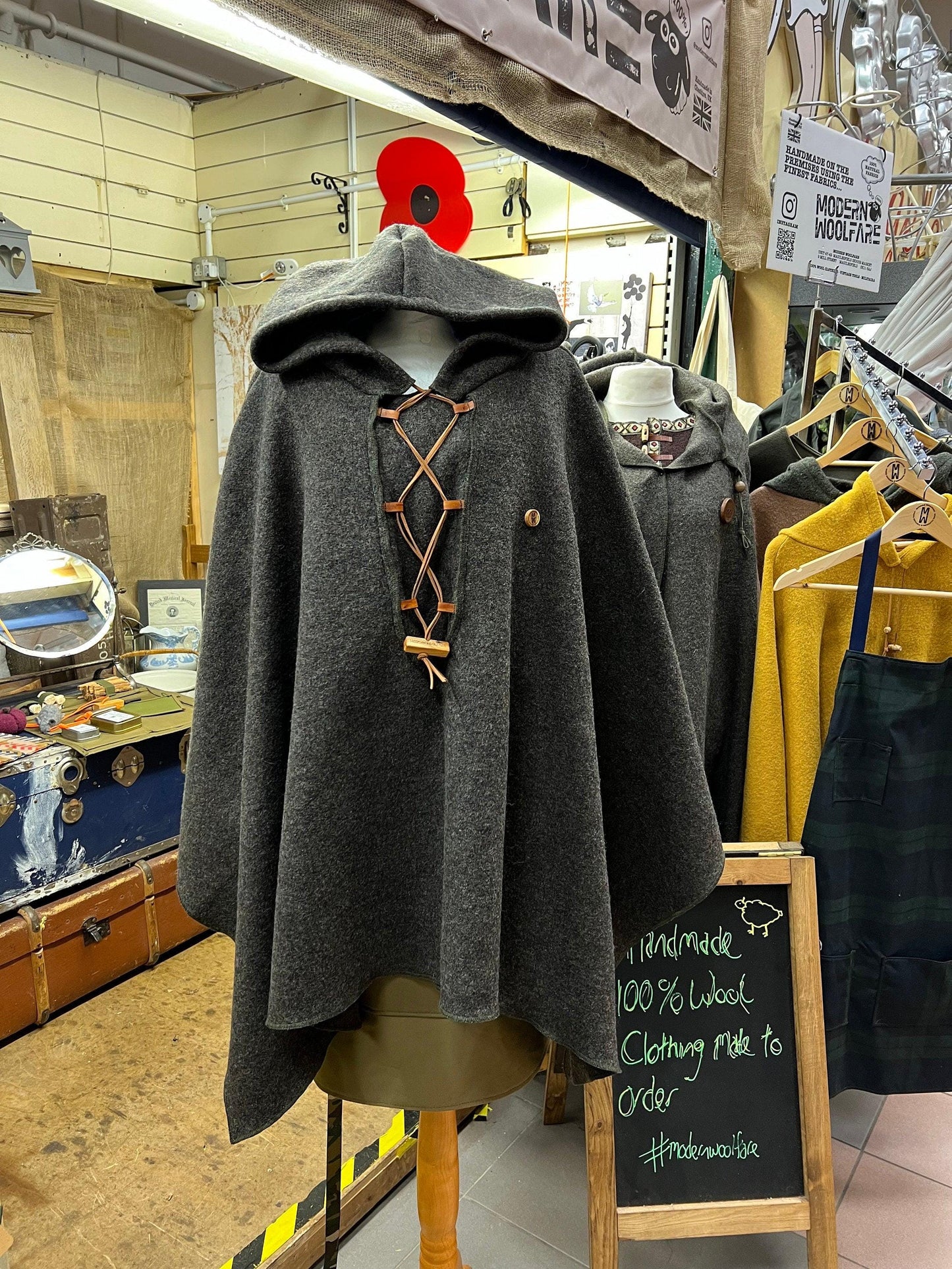 Stunning 100% Wool Poncho - Handmade in England