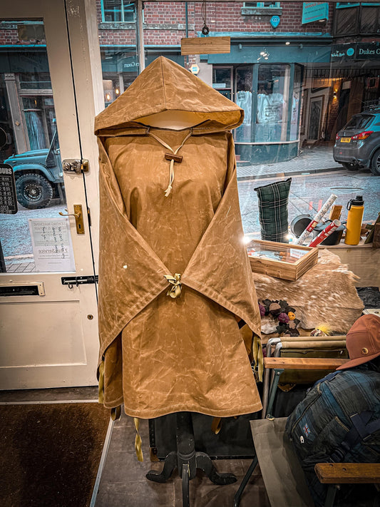 Waxed Cotton Poncho - Handmade in the UK