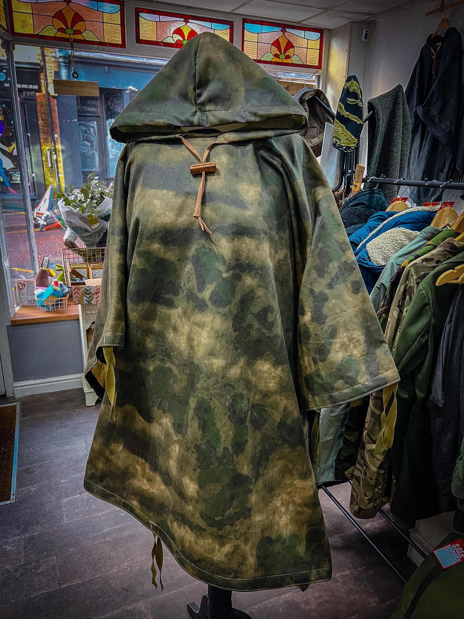 Waxed Cotton Poncho - Handmade in the UK