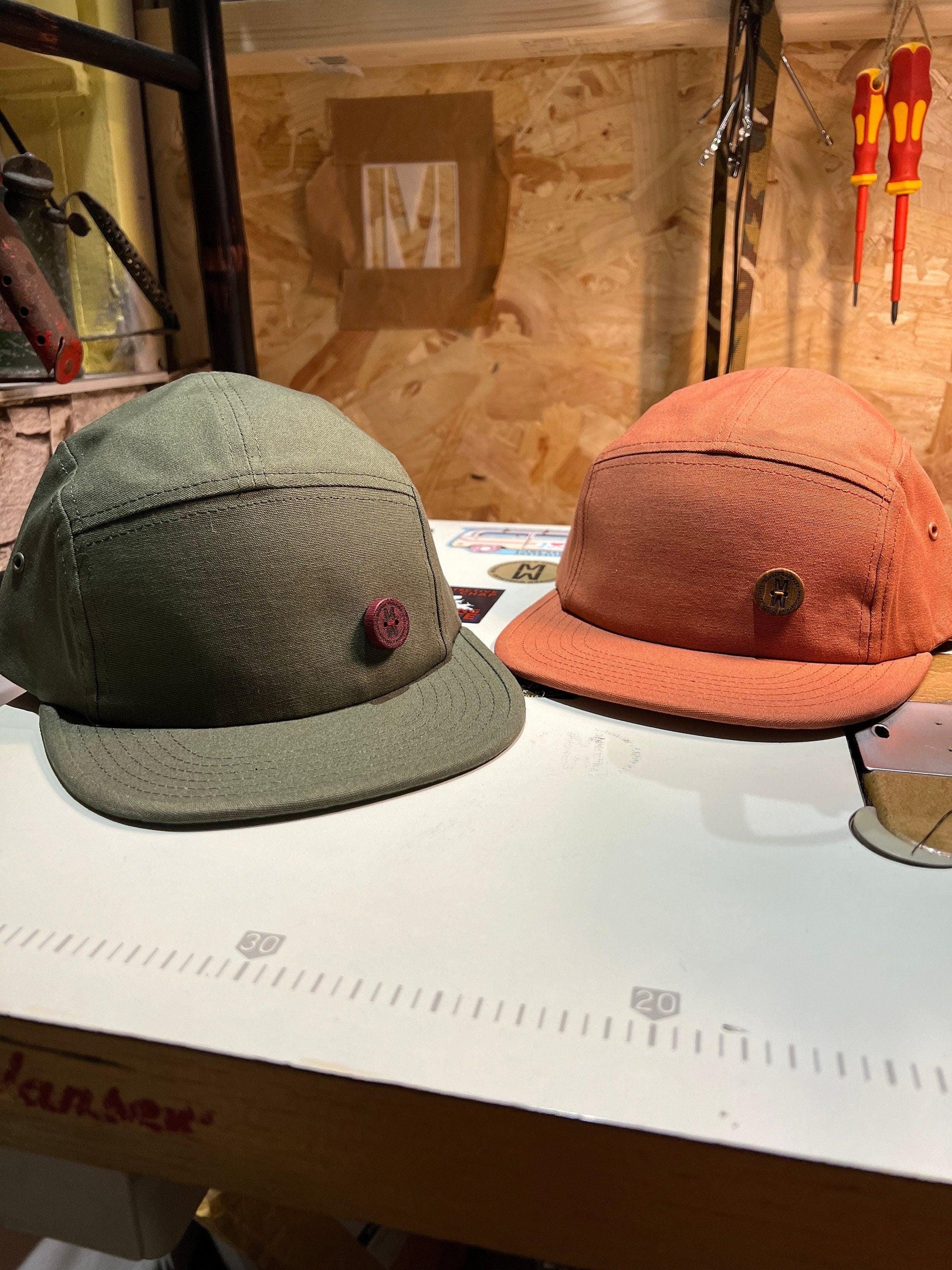 New - 5 Panel Cap with handmade Custom Button