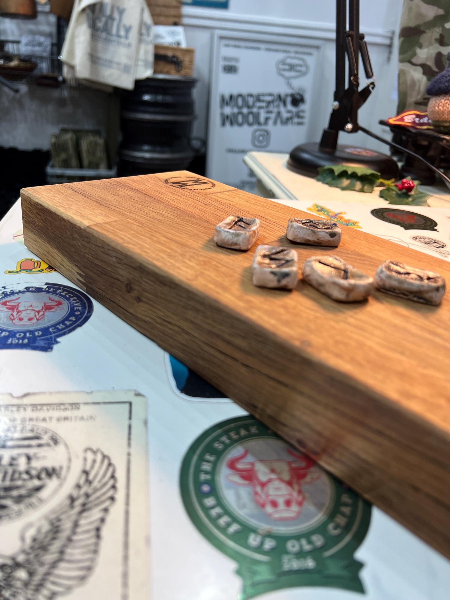 Hand Finished Oak Chopping Boards with Handmade Wax Cotton Sleeve