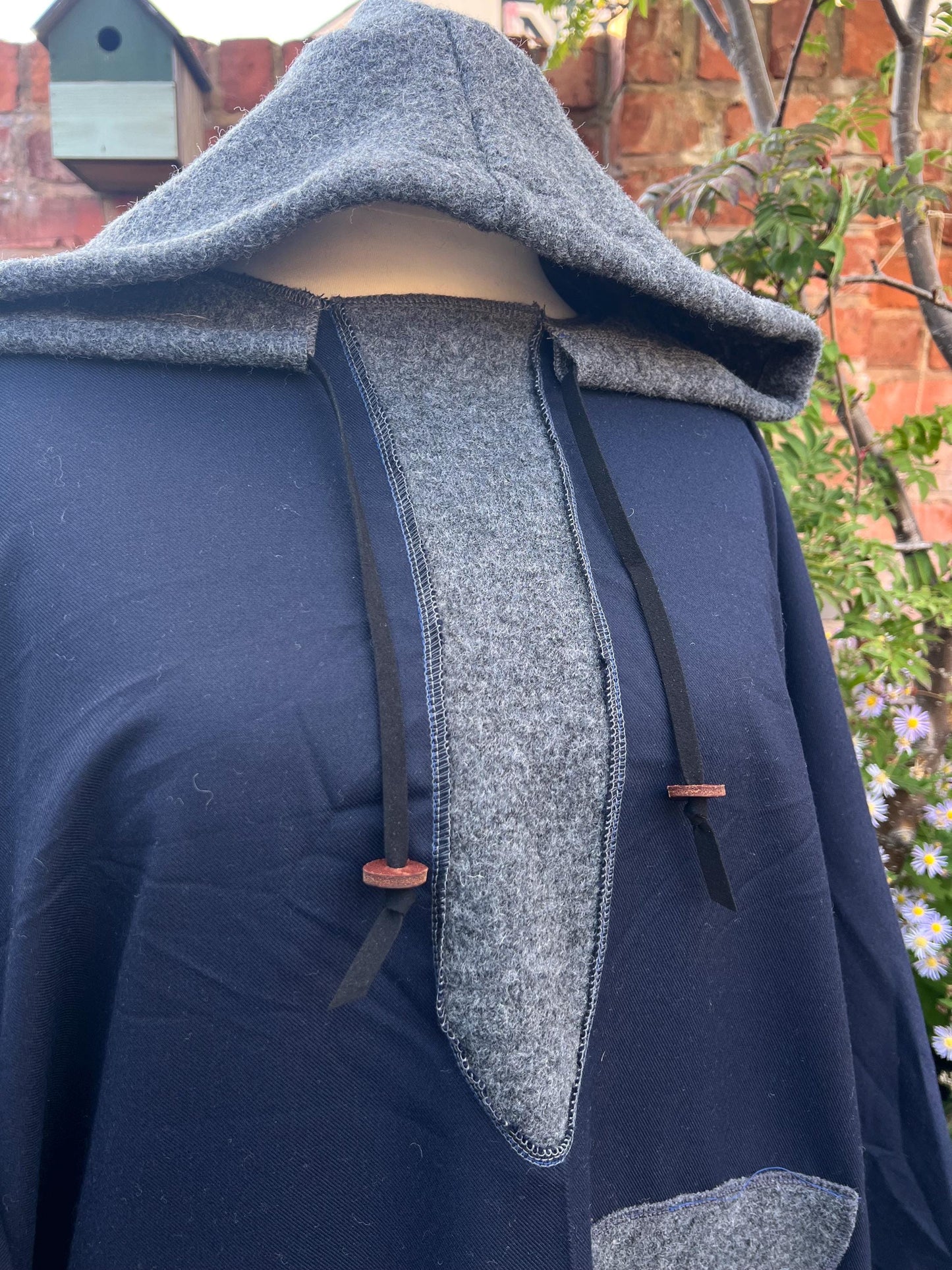 100% New Wool Poncho - Handmade from vintage fabrics