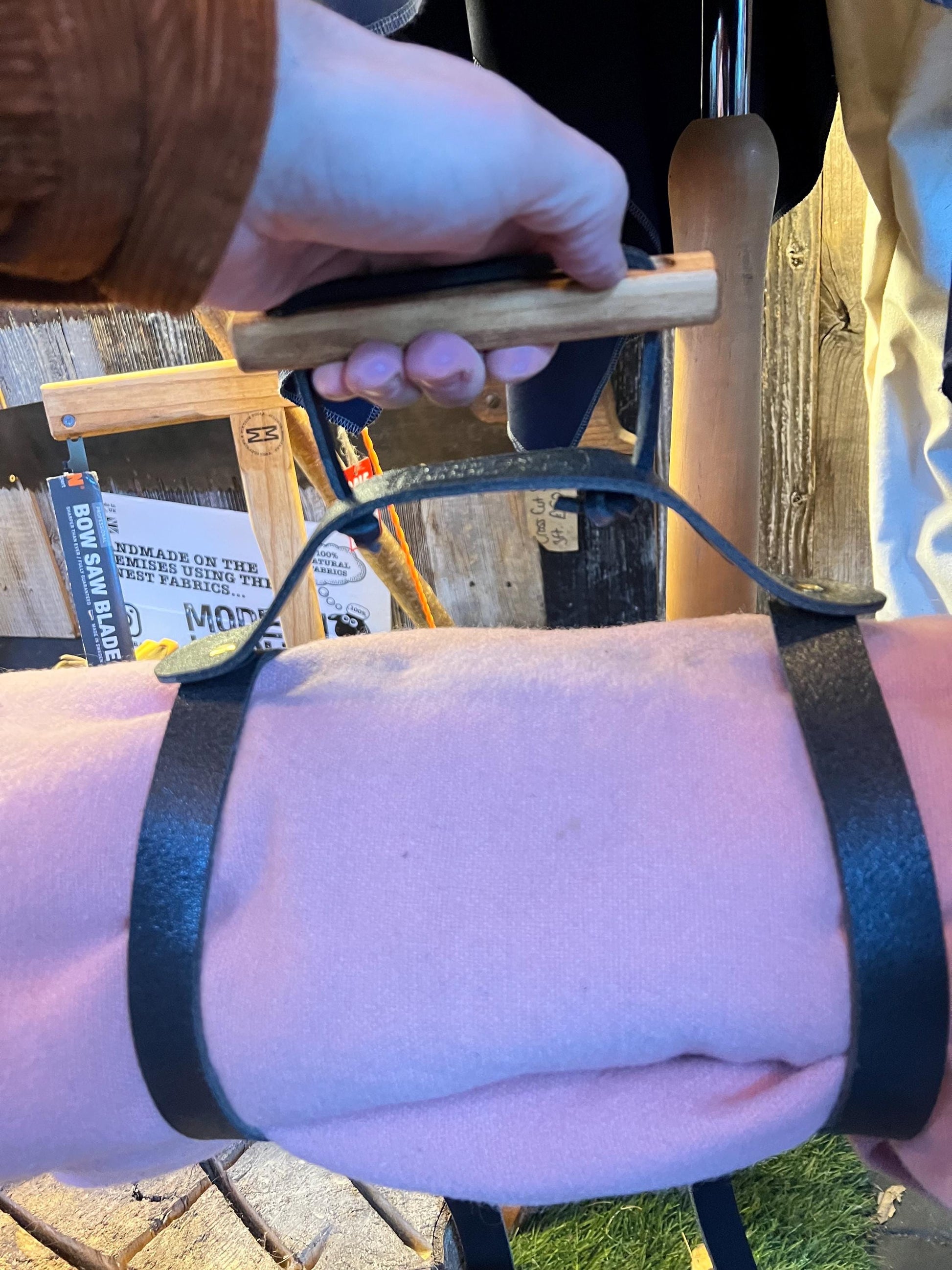 Blanket Bedroll Straps - Full Grain Leather and Brass