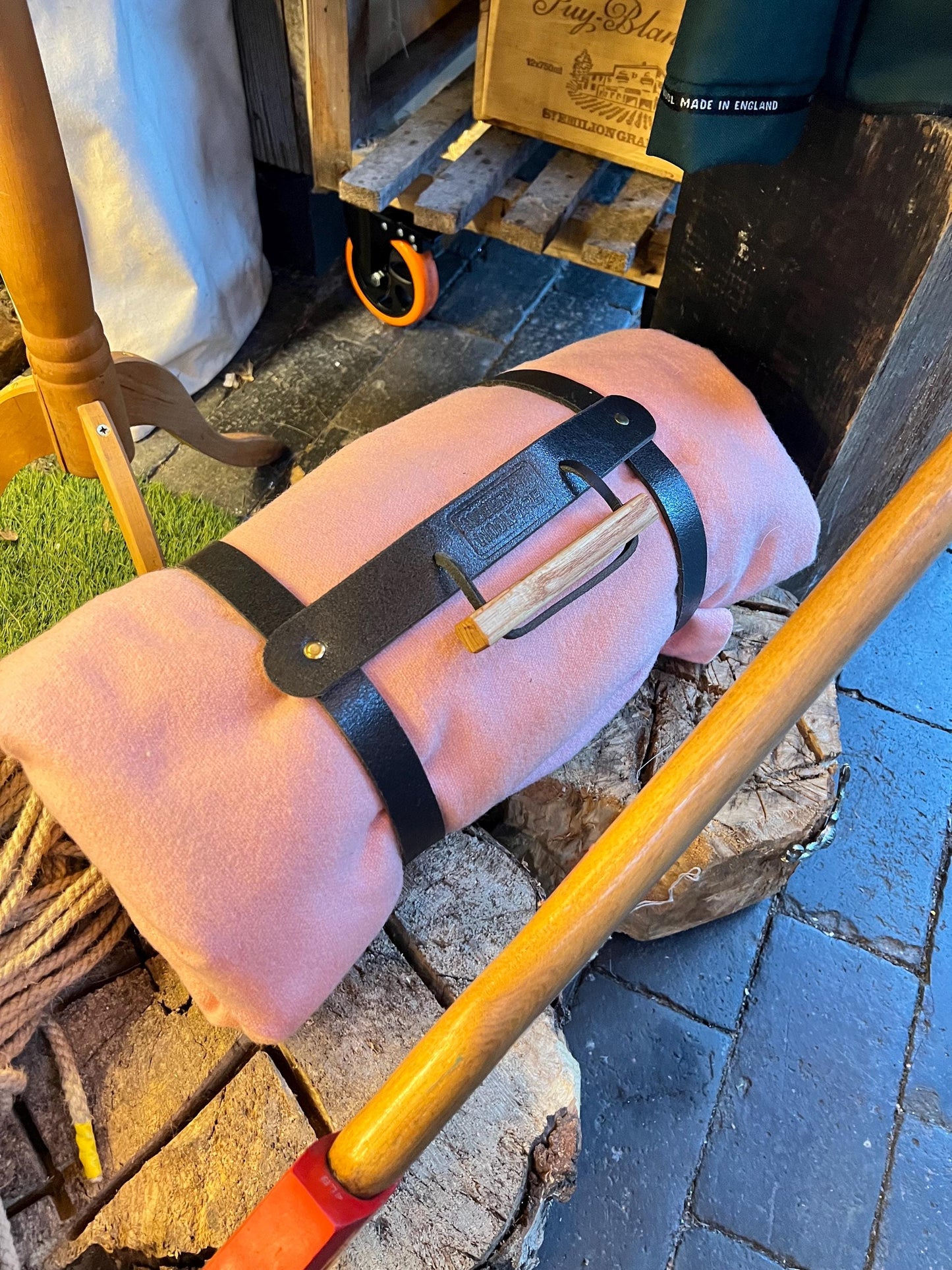 Blanket Bedroll Straps - Full Grain Leather and Brass