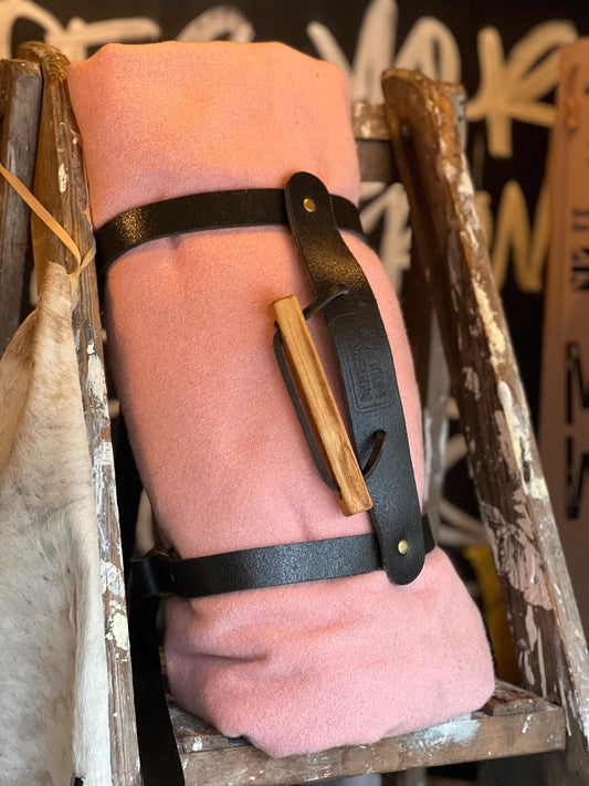 Blanket Bedroll Straps - Full Grain Leather and Brass