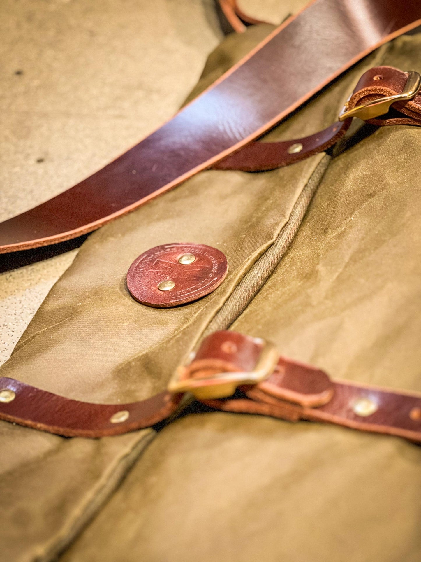Handcrafted Waxed Canvas Satchel – British Millerain & Buffalo Leather