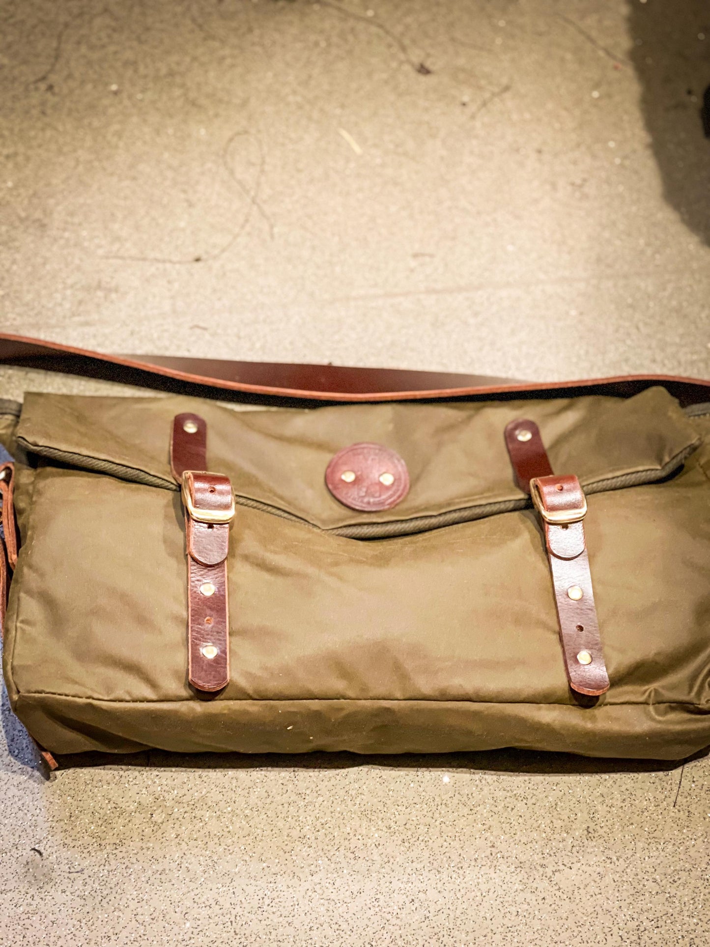 Handcrafted Waxed Canvas Satchel – British Millerain & Buffalo Leather