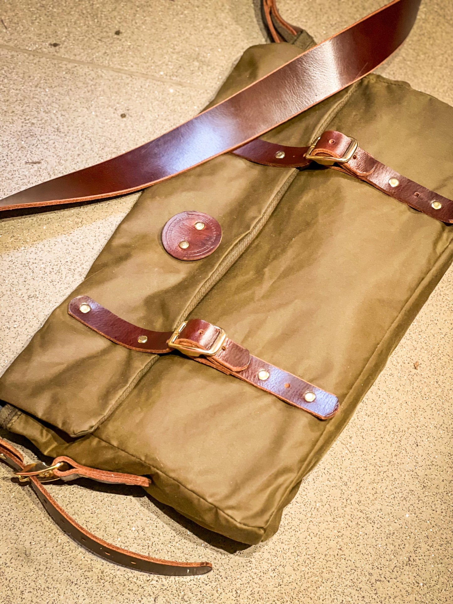 Handcrafted Waxed Canvas Satchel – British Millerain & Buffalo Leather