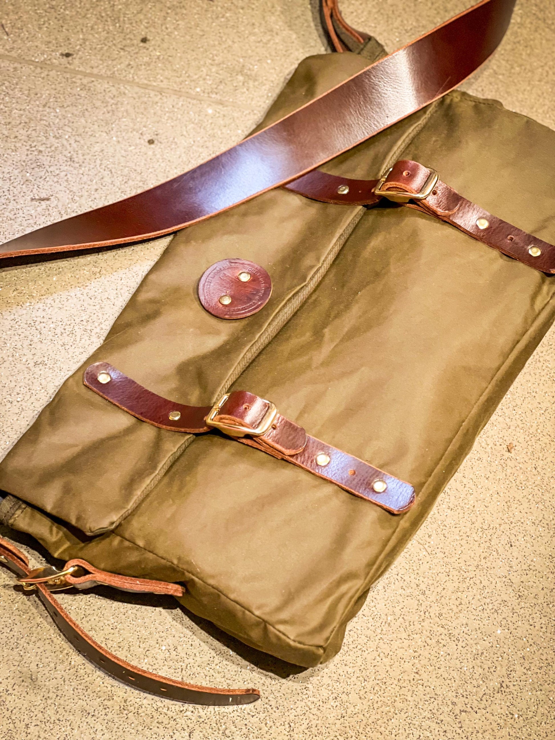 Handcrafted Waxed Canvas Satchel – British Millerain & Buffalo Leather