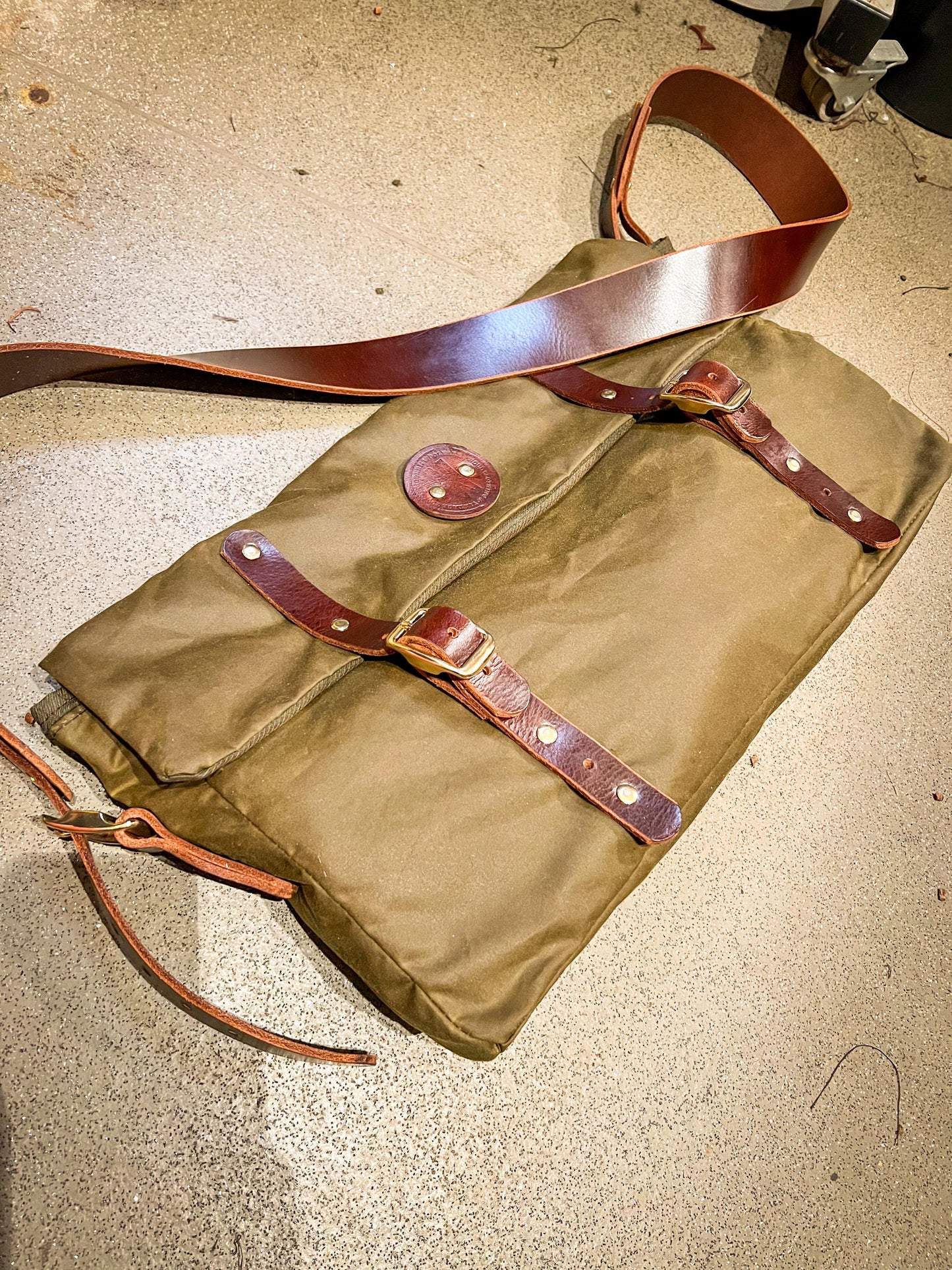 Handcrafted Waxed Canvas Satchel – British Millerain & Buffalo Leather