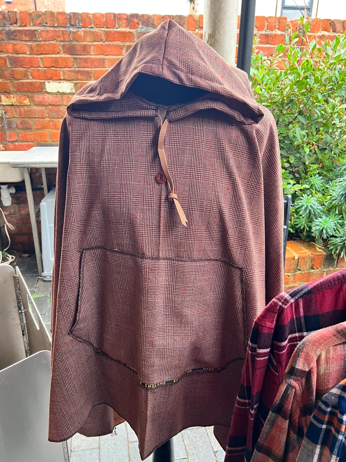 100% Worsted Wool Poncho - Handmade from vintage fabrics