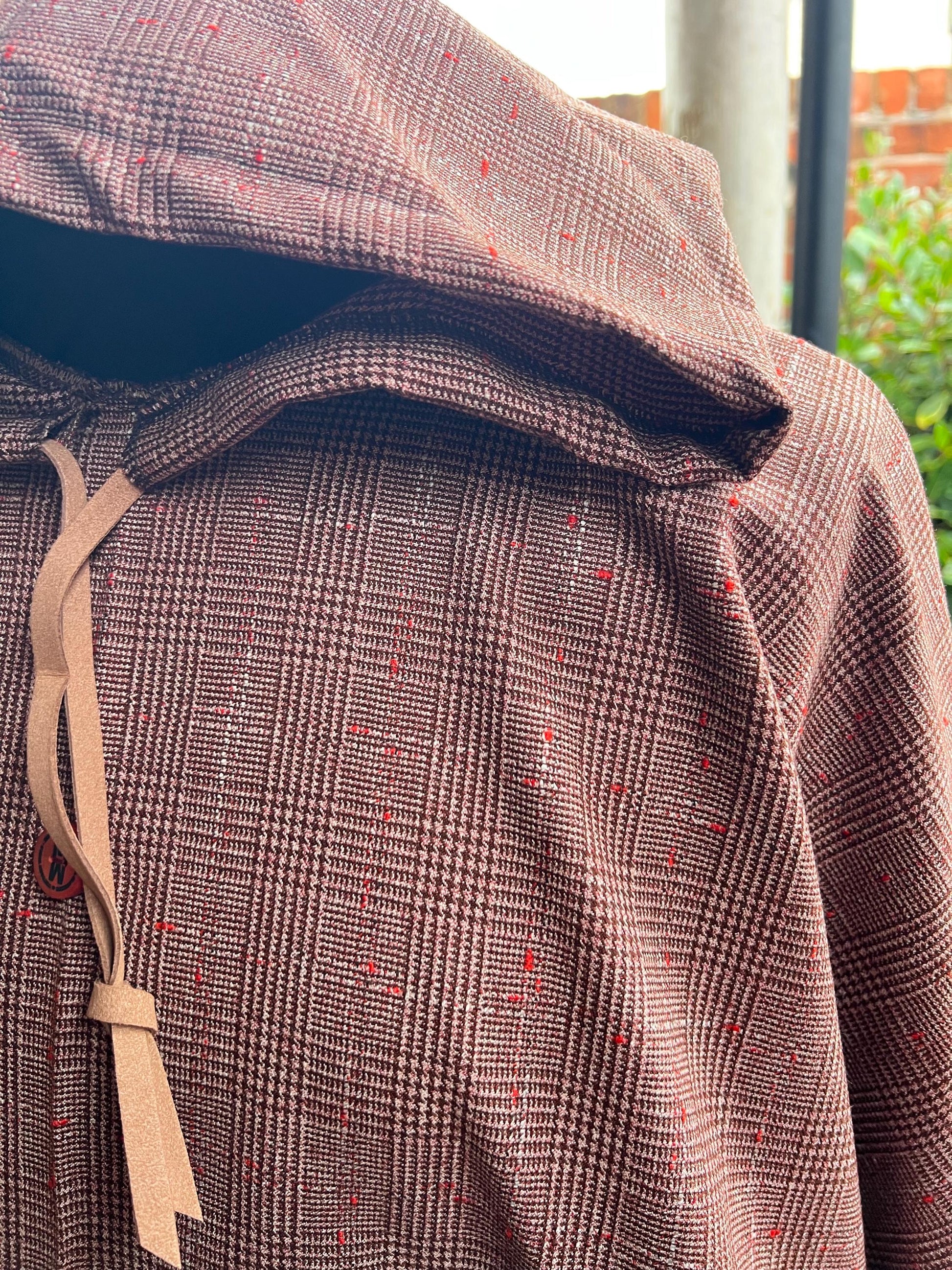 100% Worsted Wool Poncho - Handmade from vintage fabrics