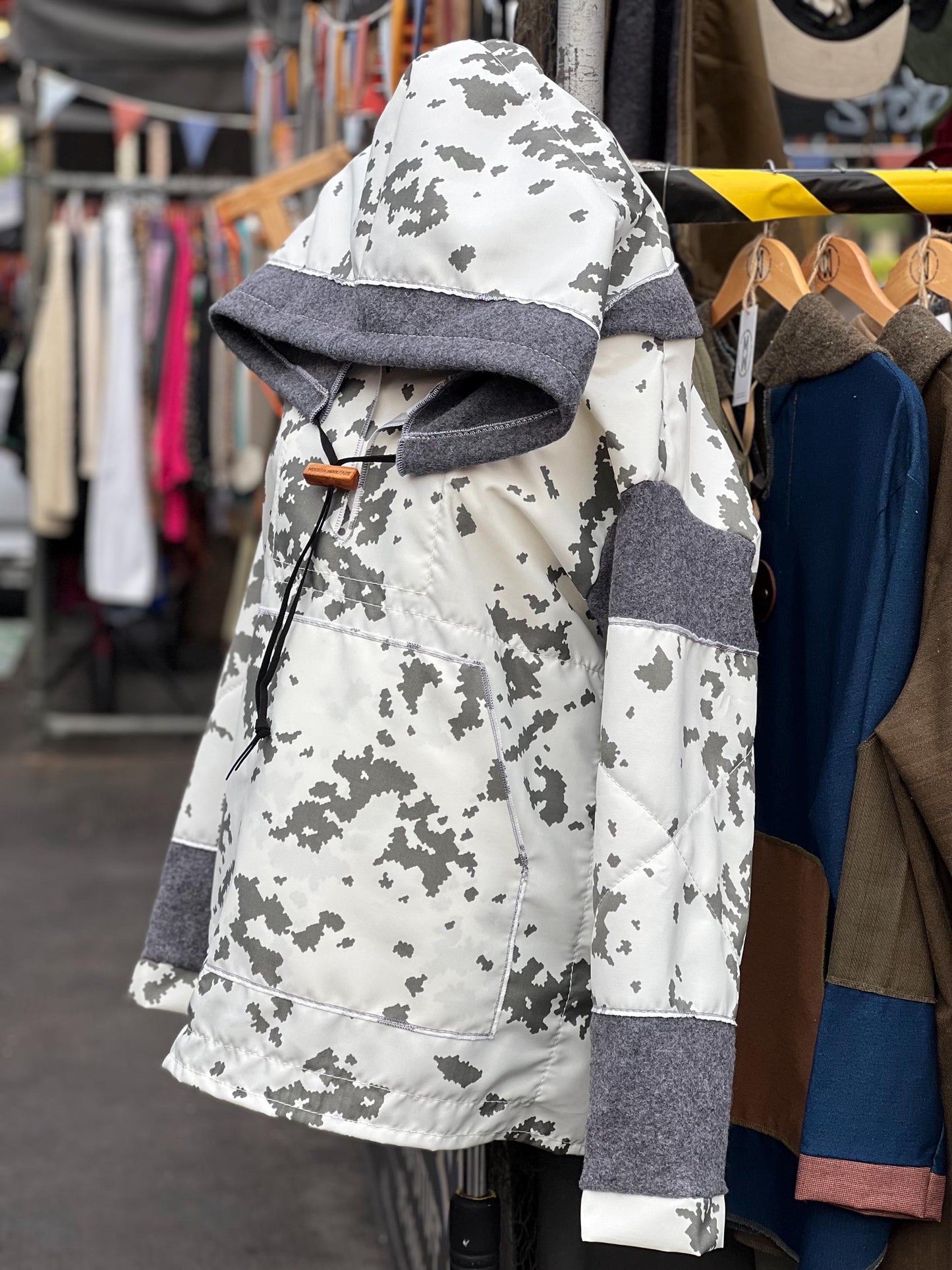 Finnish Snow Smock Anorak – Street Cut Italian Boiled Wool, Windproof, Water Resistant, Oversized Hood Bushcraft & Everyday Wear