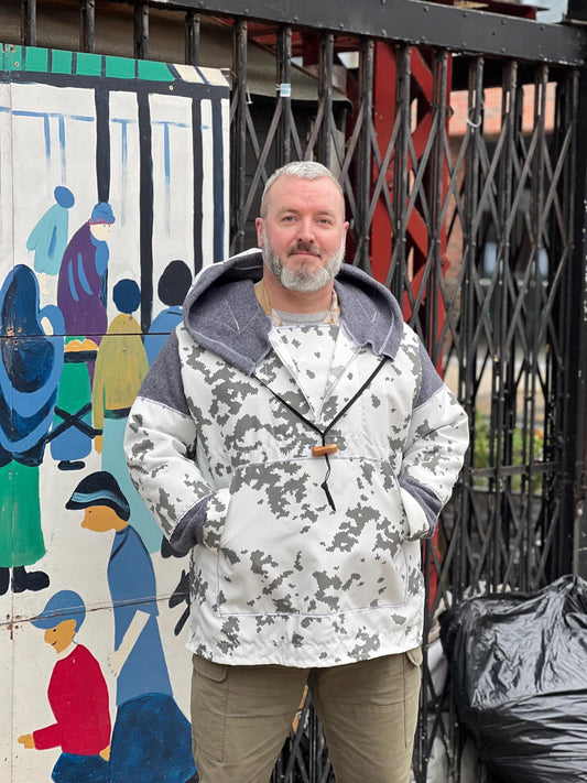 Finnish Snow Smock Anorak – Street Cut Italian Boiled Wool, Windproof, Water Resistant, Oversized Hood Bushcraft & Everyday Wear