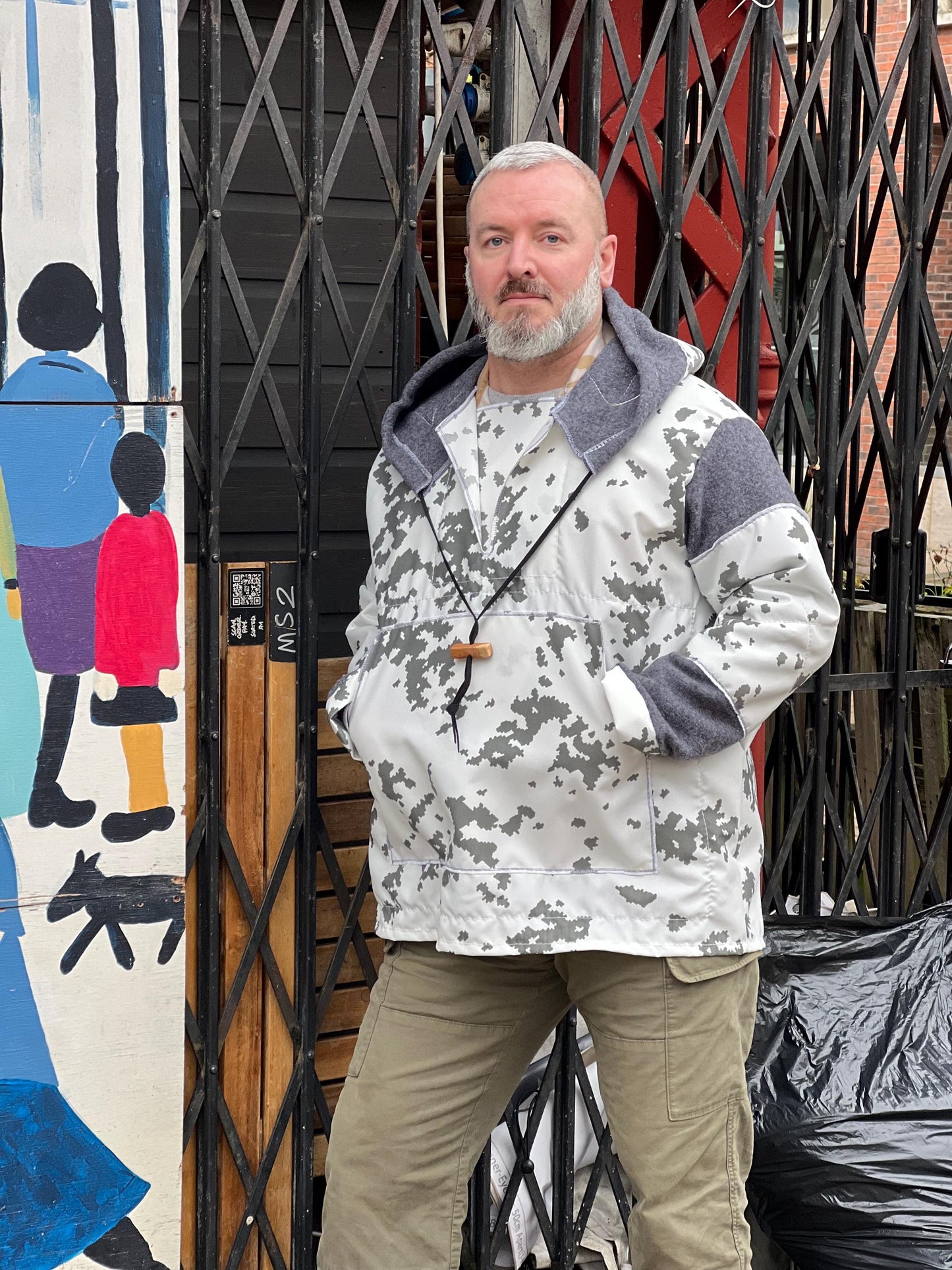 Finnish Snow Smock Anorak – Street Cut Italian Boiled Wool, Windproof, Water Resistant, Oversized Hood Bushcraft & Everyday Wear