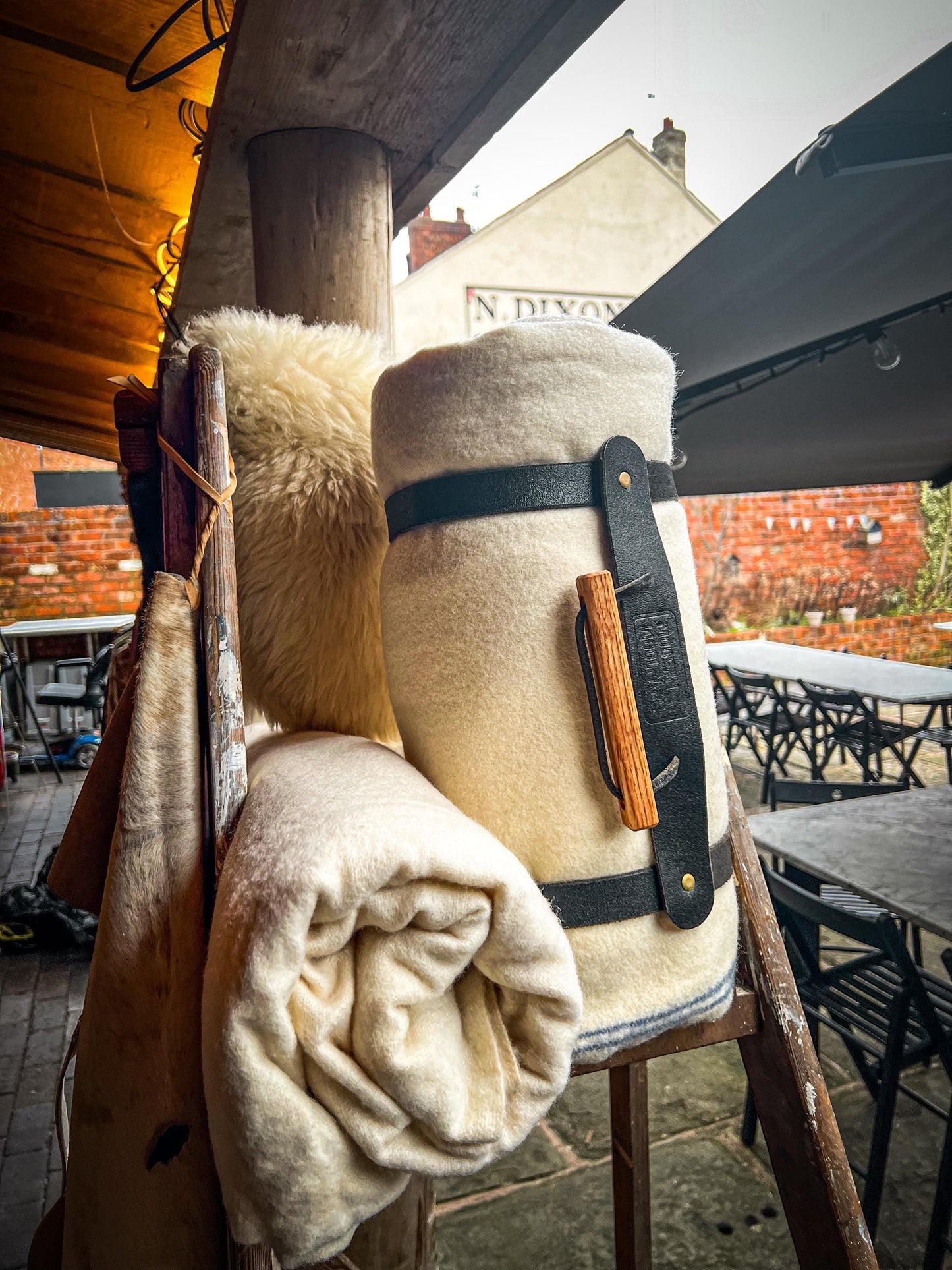 Blanket Bedroll Straps - Full Grain Leather and Brass