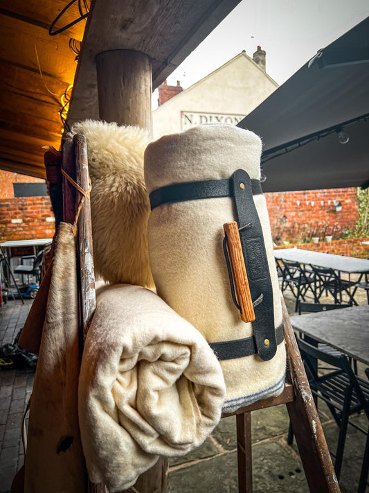 Blanket Bedroll Straps - Full Grain Leather and Brass