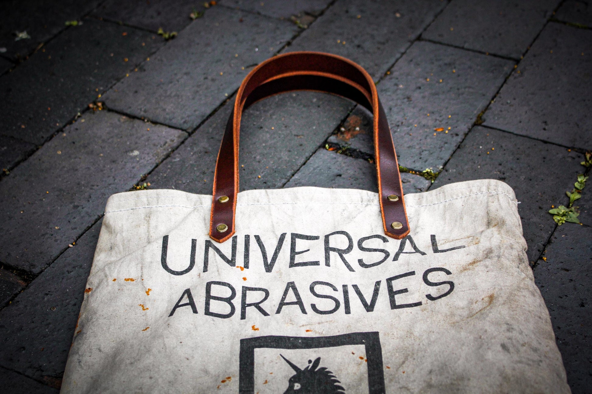 Reclaimed Industrial Canvas Tote Bag | Wool Lined Heritage Carry Bag | Buffalo Leather Straps | Handmade British Utility Bag