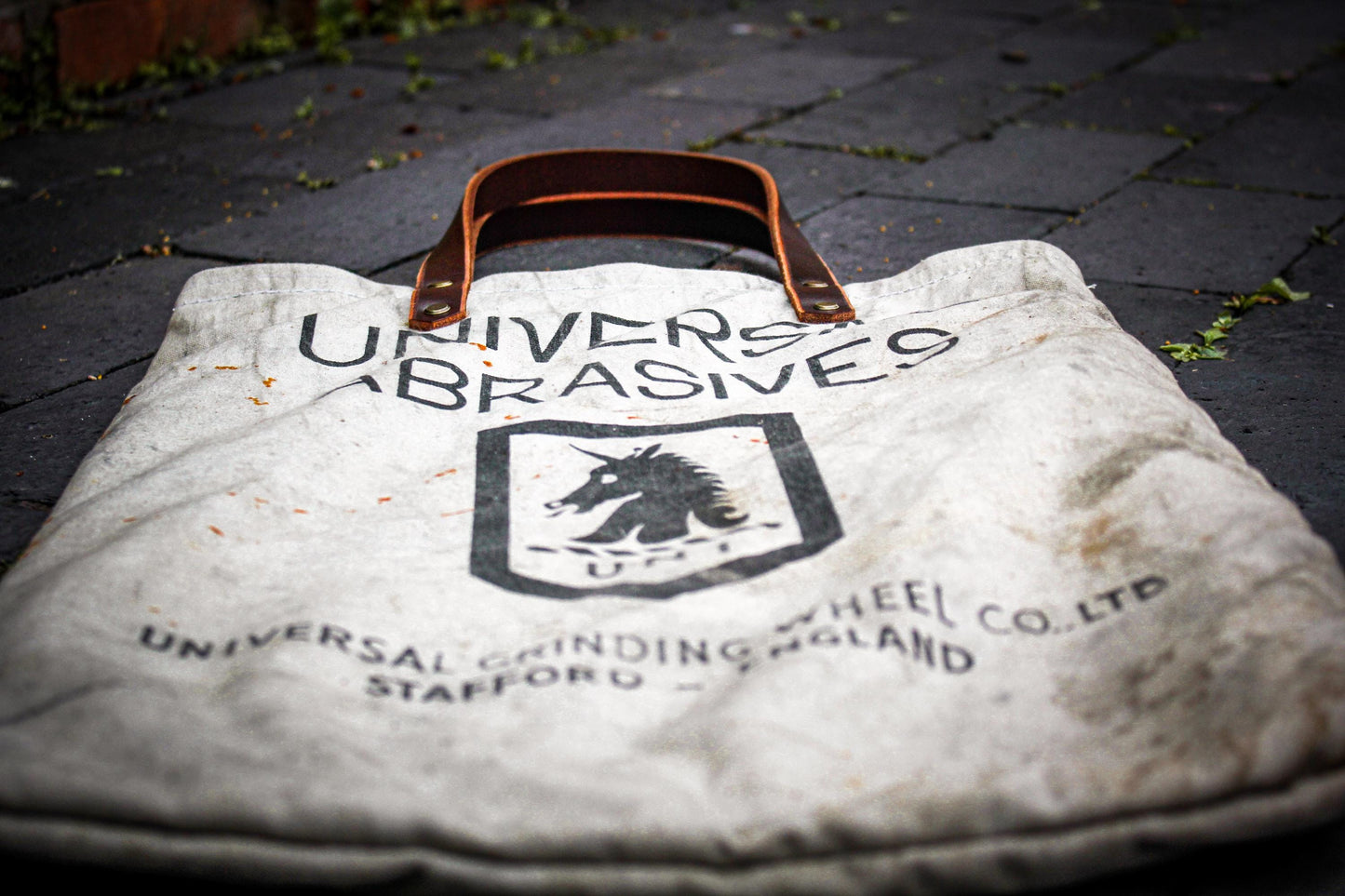 Reclaimed Industrial Canvas Tote Bag | Wool Lined Heritage Carry Bag | Buffalo Leather Straps | Handmade British Utility Bag