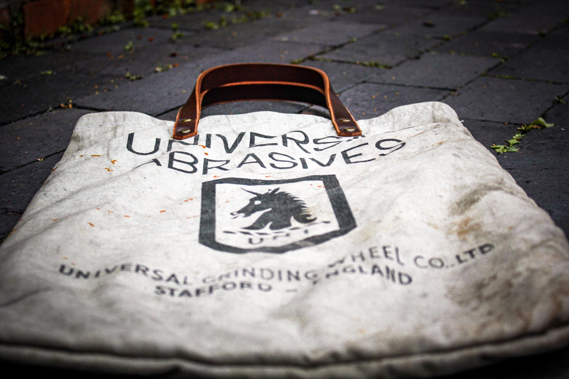 Reclaimed Industrial Canvas Tote Bag | Wool Lined Heritage Carry Bag | Buffalo Leather Straps | Handmade British Utility Bag