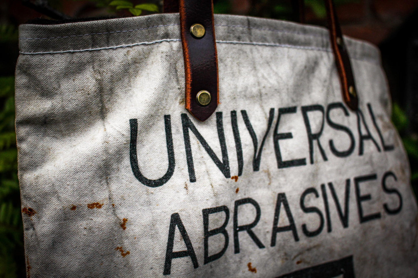 Reclaimed Industrial Canvas Tote Bag | Wool Lined Heritage Carry Bag | Buffalo Leather Straps | Handmade British Utility Bag