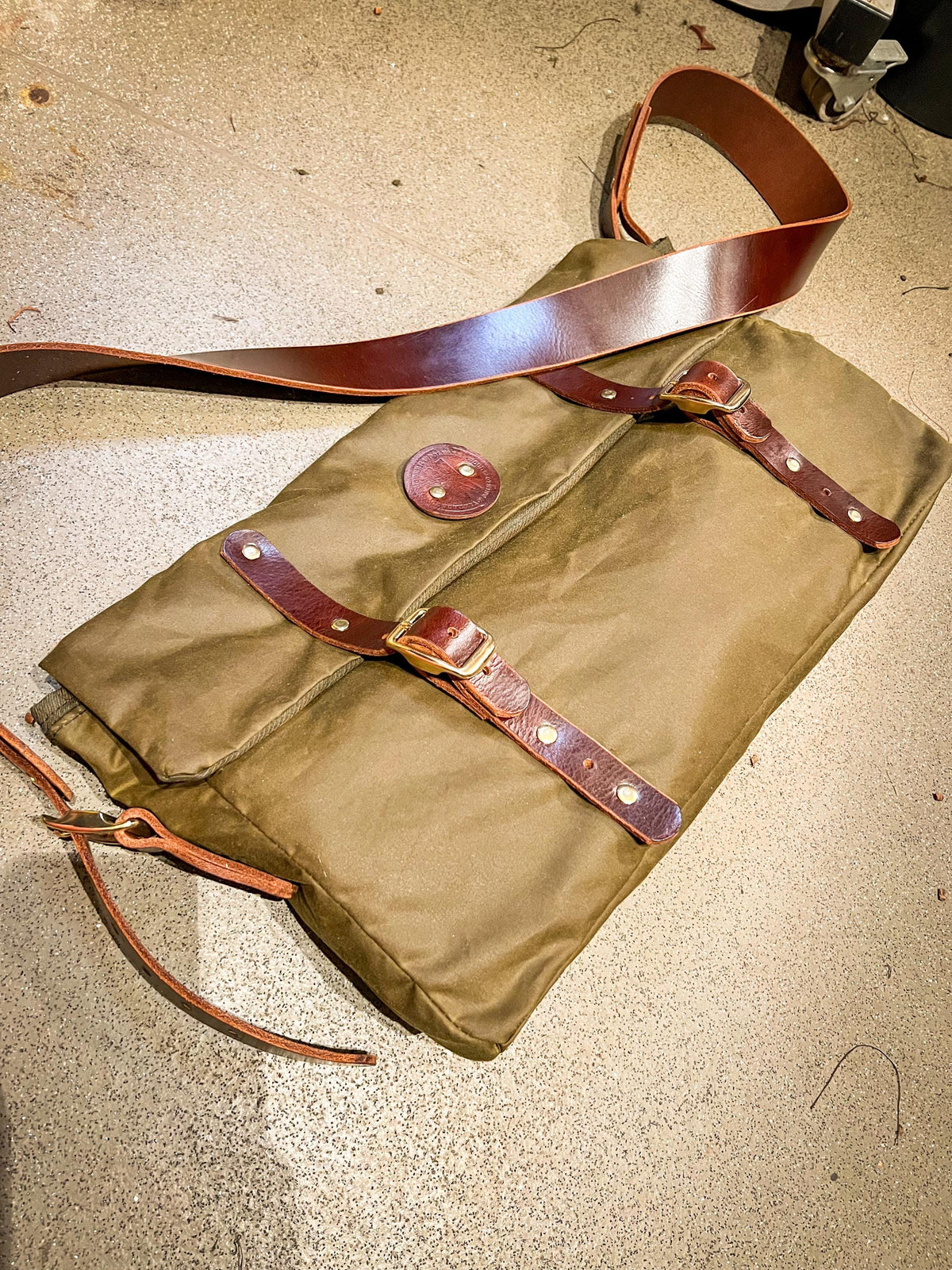 Handcrafted Waxed Canvas Satchel – British Millerain & Buffalo Leather