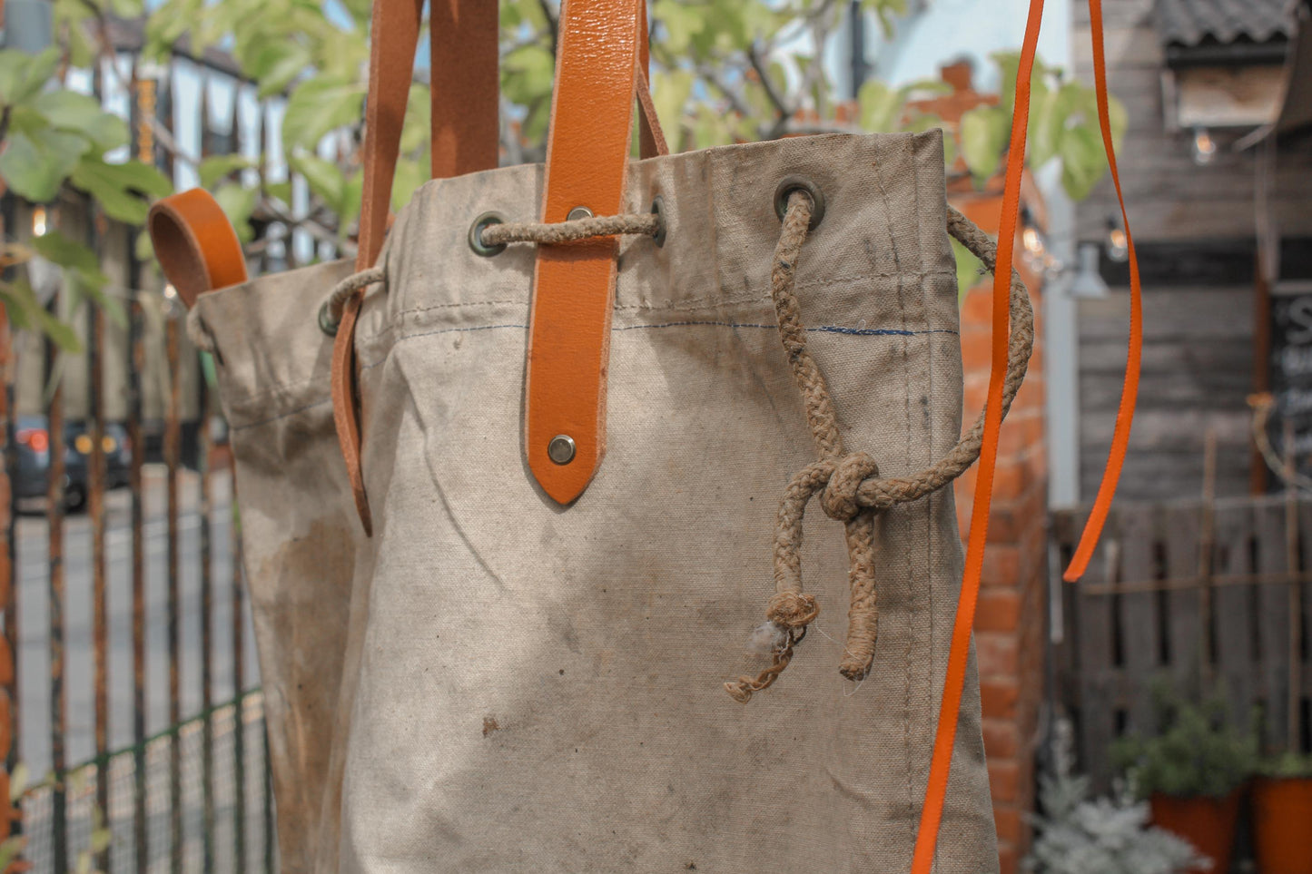 Vintage Military Canvas Tote Bag – Reclaimed RAF Deployment Bag 1952, Leather Handles, Wool Lining