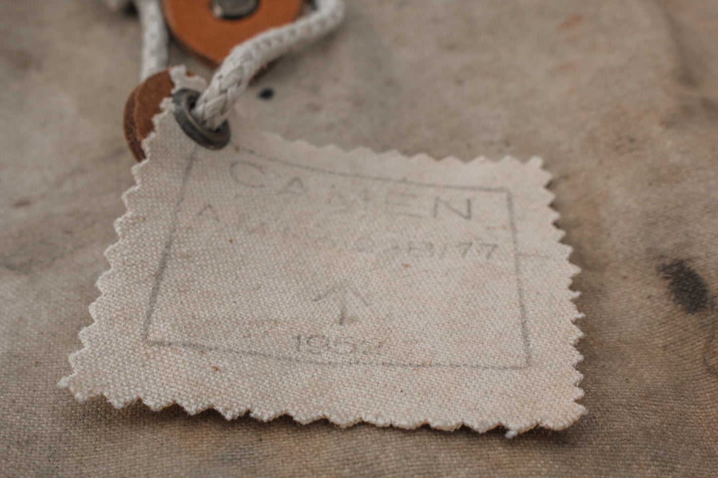 Vintage Military Canvas Tote Bag – Reclaimed RAF Deployment Bag 1952, Leather Handles, Wool Lining
