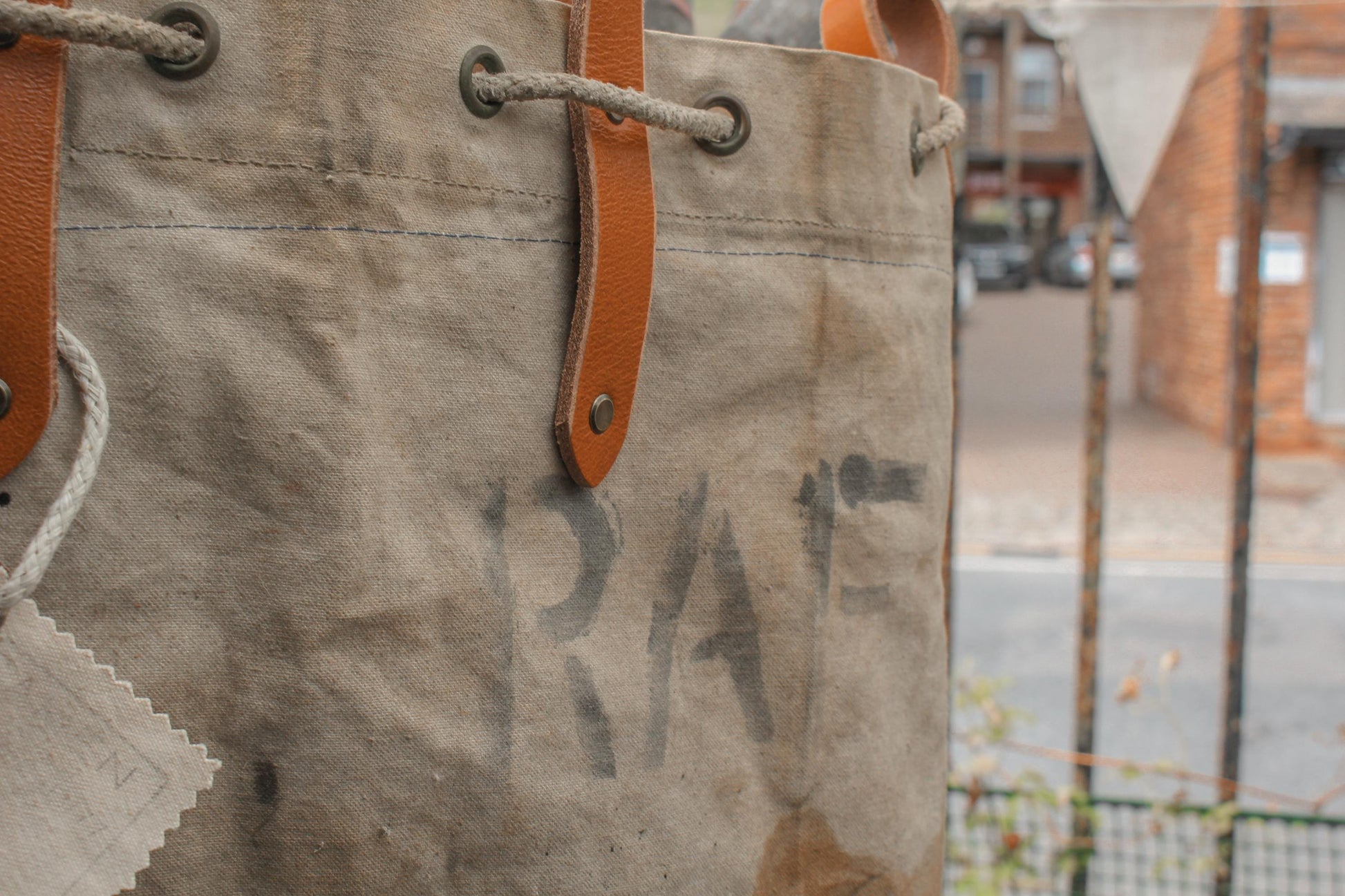 Vintage Military Canvas Tote Bag – Reclaimed RAF Deployment Bag 1952, Leather Handles, Wool Lining