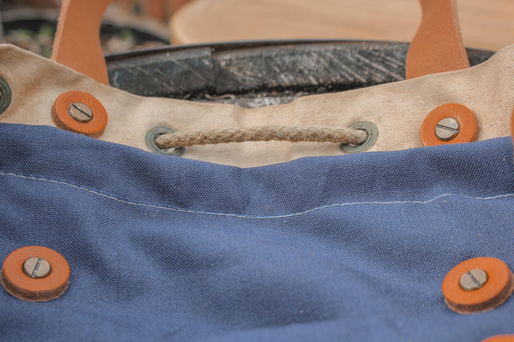 Vintage Military Canvas Tote Bag – Reclaimed RAF Deployment Bag 1952, Leather Handles, Wool Lining