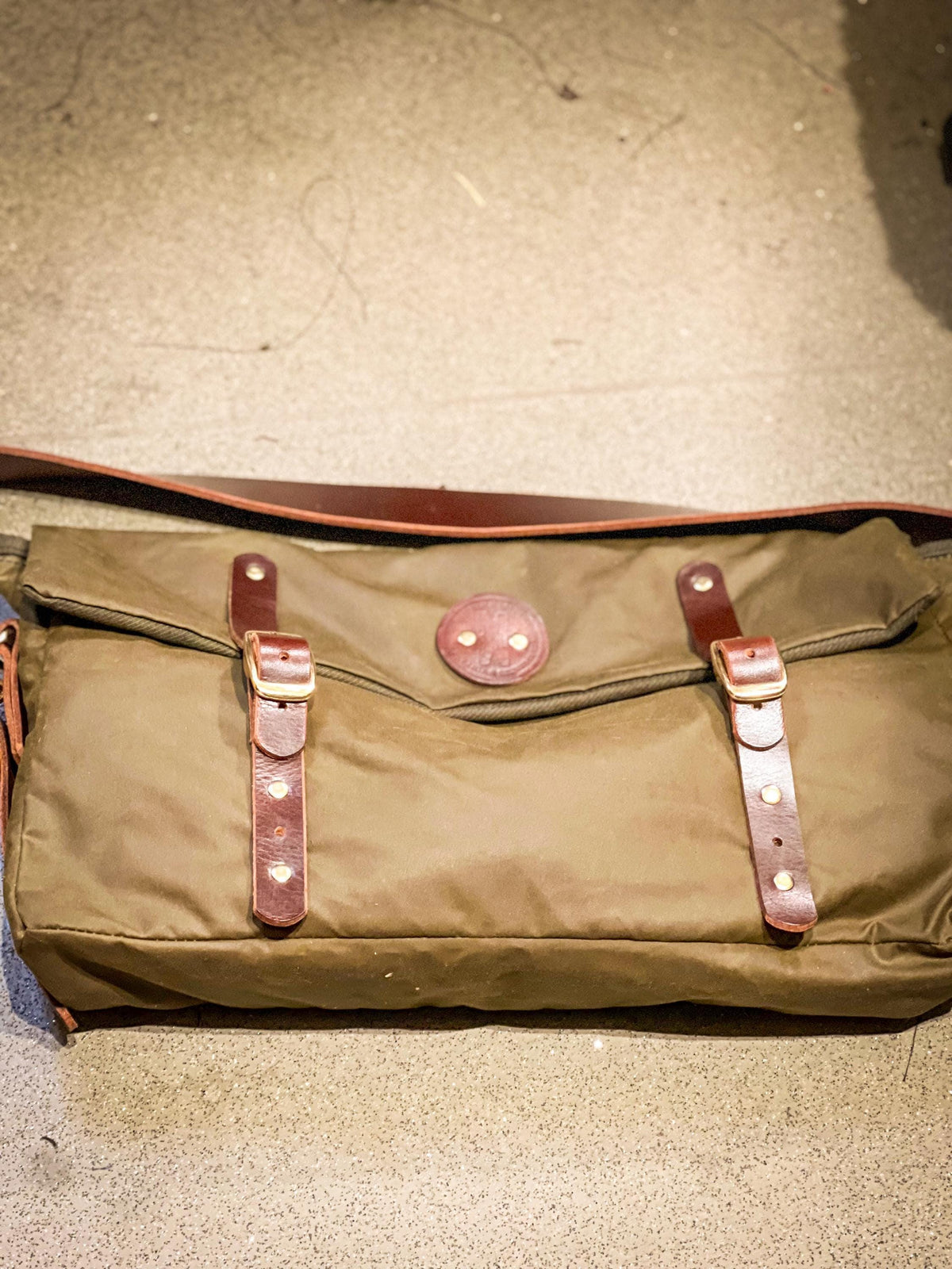 Handcrafted Waxed Canvas Satchel – British Millerain & Buffalo Leather