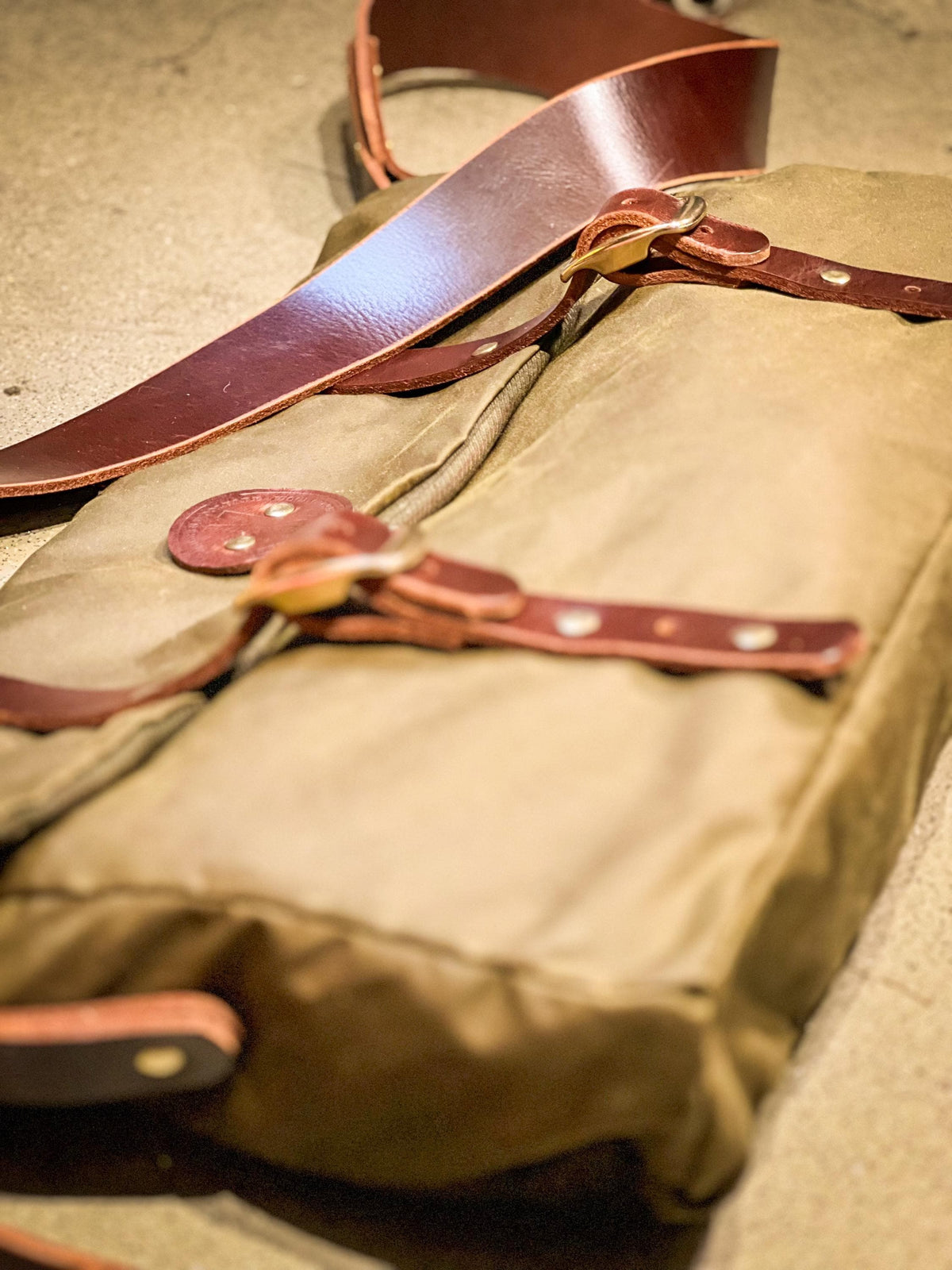 Handcrafted Waxed Canvas Satchel – British Millerain & Buffalo Leather