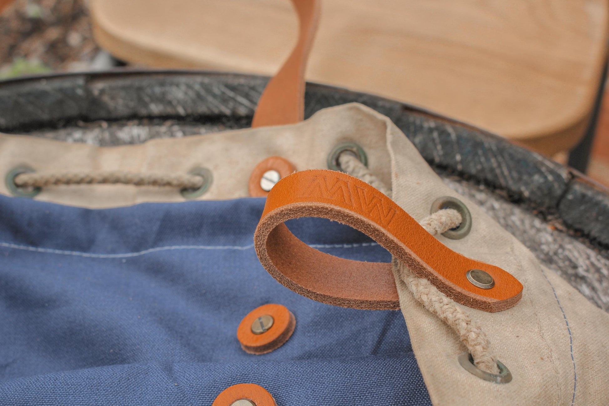 Vintage Military Canvas Tote Bag – Reclaimed RAF Deployment Bag 1952, Leather Handles, Wool Lining